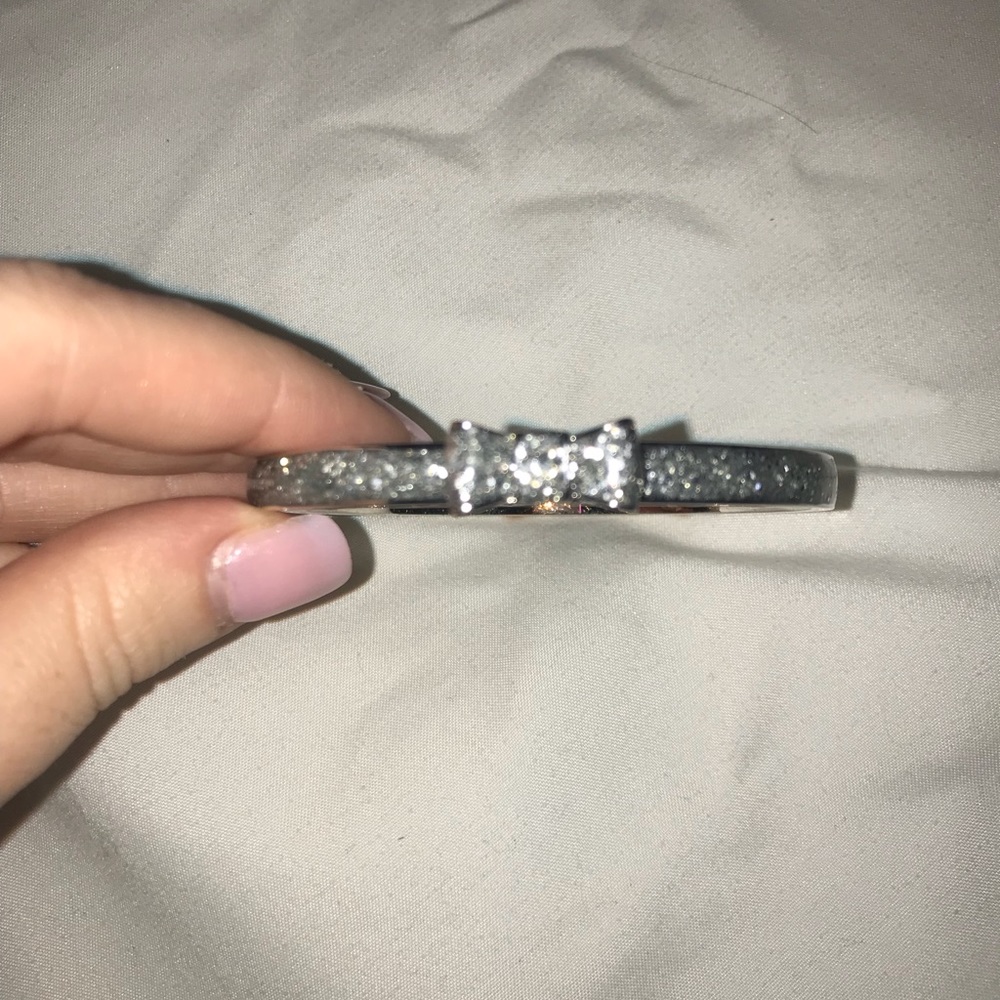 Kate spade sparkly silver bow bangle